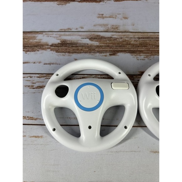 2x Genuine OEM Mario Kart Racing Steering Wheel Nintendo Wii Game Controller - Picture 2 of 5